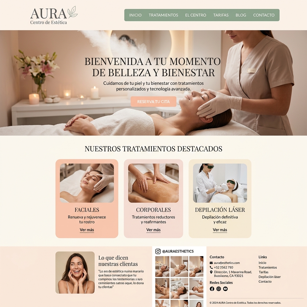 Ejemplo de web para centro de estética