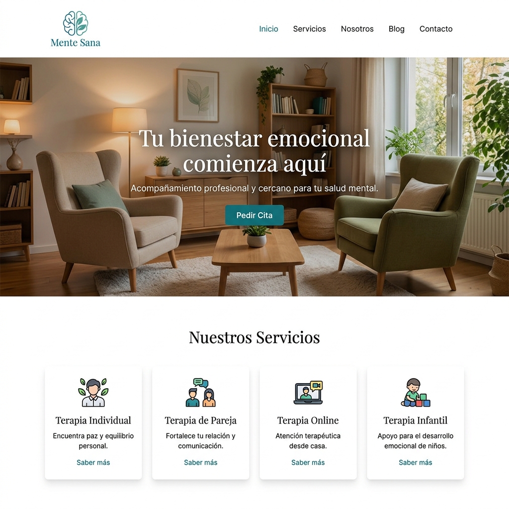 Ejemplo de web para gabinete de psicología